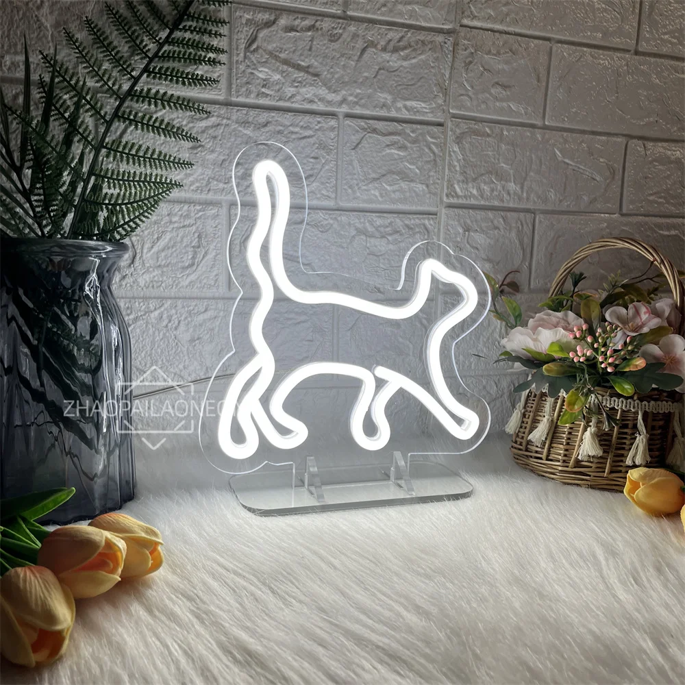 Cat Neon Led Sign Children's Bedroom Decoration LED Desk Table Neon Night Lights Creative Birthday Christmas Gifts
