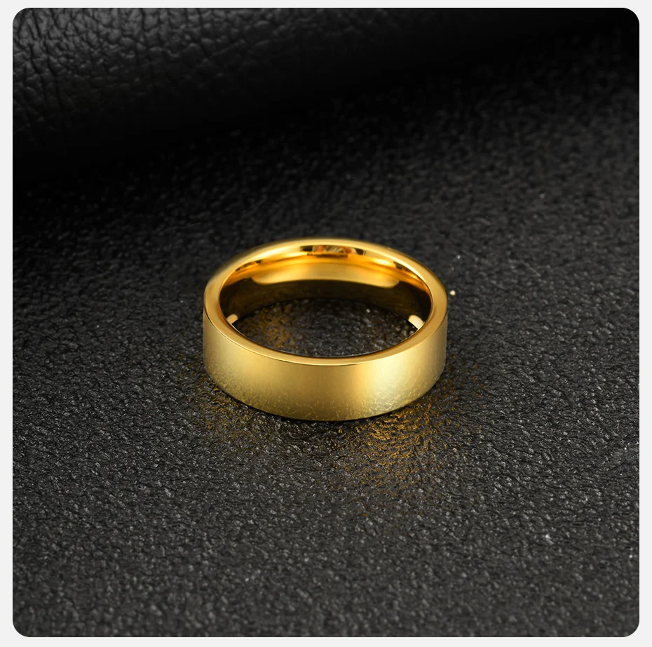 Vnox Hochzeits- und Verlobungsringe für Männer und Frauen, Edelstahlring in Goldfarbe, Schmuckgeschenk zum Jahrestag für Paare, US-Größe 5-12 – Detail 7