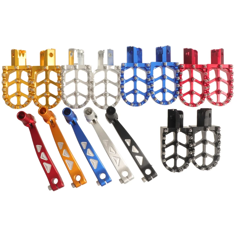 Dirt Pit Bike CNC Foot Rests + Folding Gear Shift Lever For CRF XR KLX KAYO BSE Apollo SSR Orion 50‑160cc MX Components
