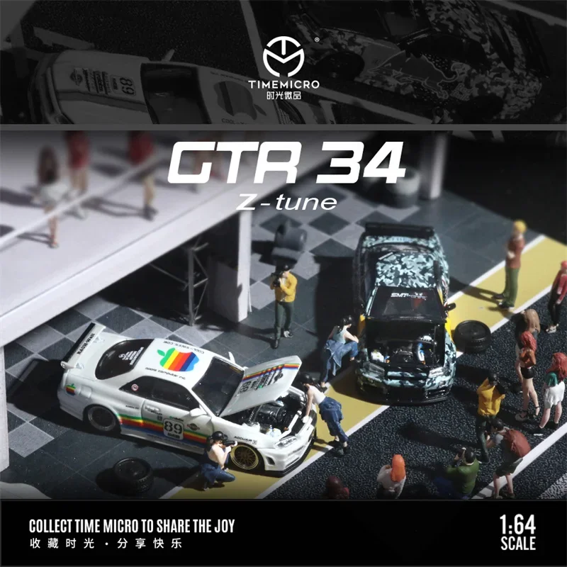 Time Micro 1:64 GTR34 Limited999 รถโมเดลDiecast