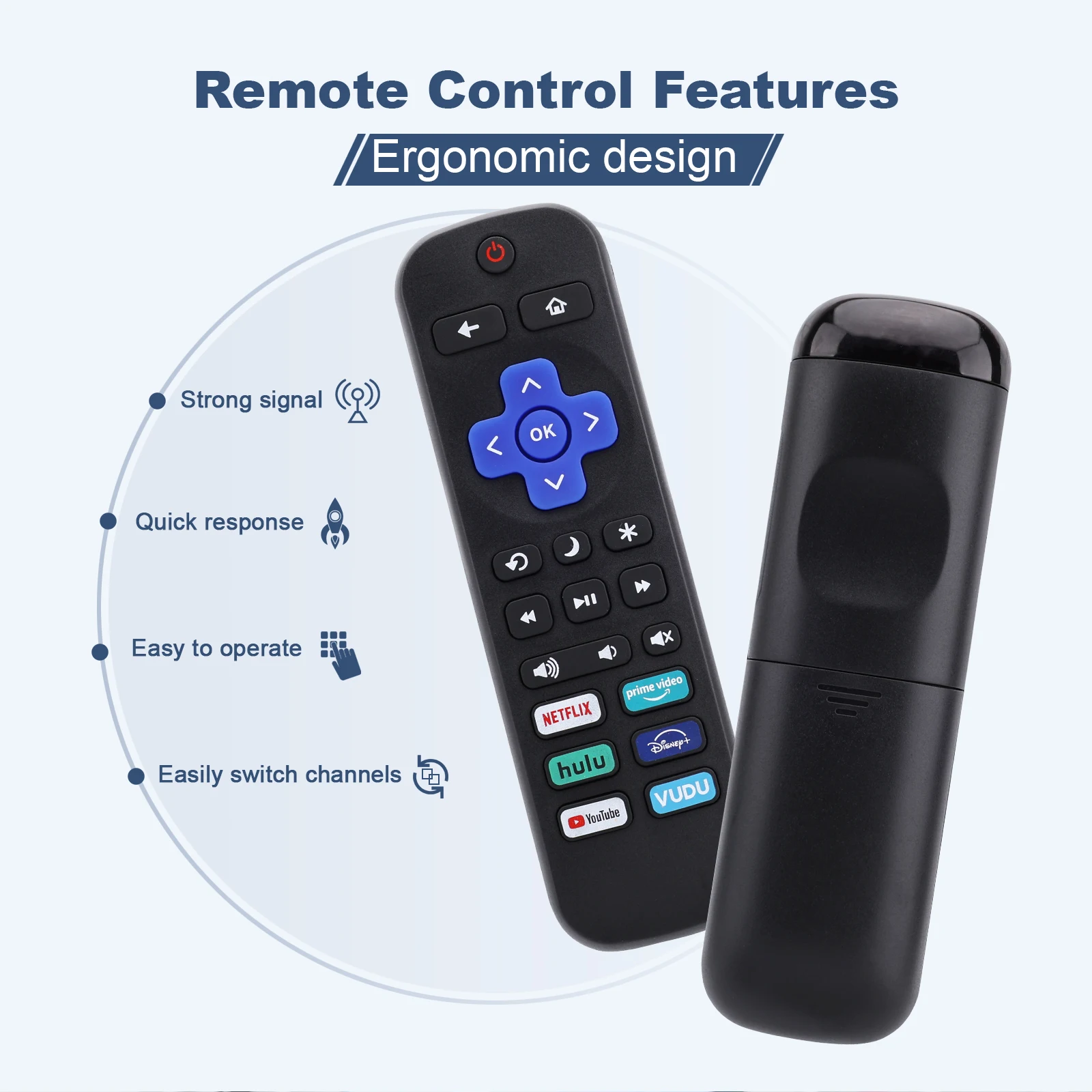 New Universal TV Remote for All Roku TV,Replacement for TCL Roku/for Hisense Roku/for Sharp Roku TV (Not for Roku Sti  and Box)