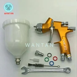 Car Spray Gun G T Pro Painting Gun TE20/T110 1.3mm/1.8mm Nozzle Glod with Mixing 600ml Cup Water Based Air Spray Gun Airbrush