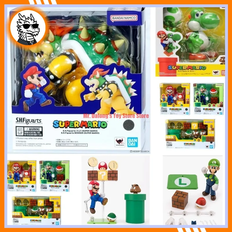 

Коллекционная фигурка Bandai SHF: Марио, Луиджи, Йоши, Боузер из Super Mario, оригинальная аниме-фигурка с высокой подвижностью, готовая модель