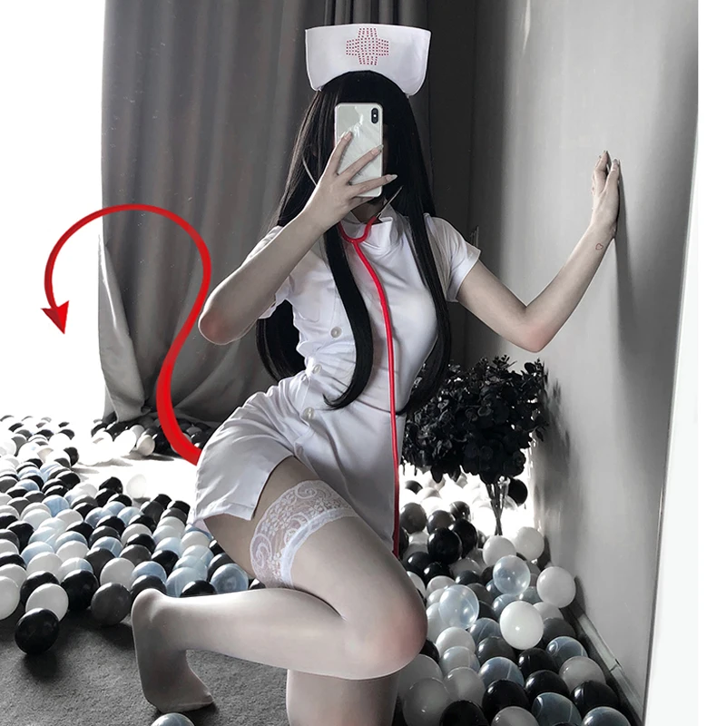 Porno Women Sexy Lingerie Nurse Cosplay Erotic Costume Maid Outfit School Girl Pink White Kawaii Doctor Anime Roleplay