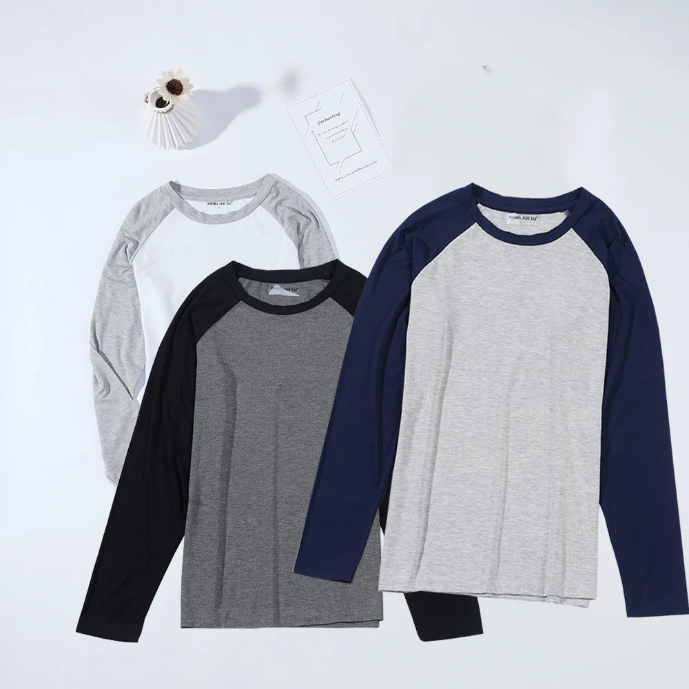 

Men's Long Sleeved Plus Size Soft Loose Breathable Sleepwear Spring Summer Autumn and Winter Season Pajamas Home Wear Tpi Tops