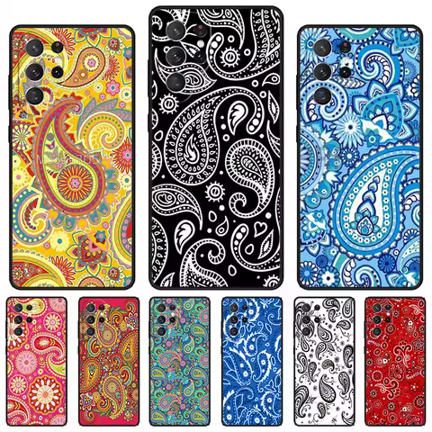 Bandana Paisley Red blue phone case For Samsung Galaxy S24 S23 S22 Ultra Note 10 20 Plus S8 S9 S10 S20 S21 FE Cover