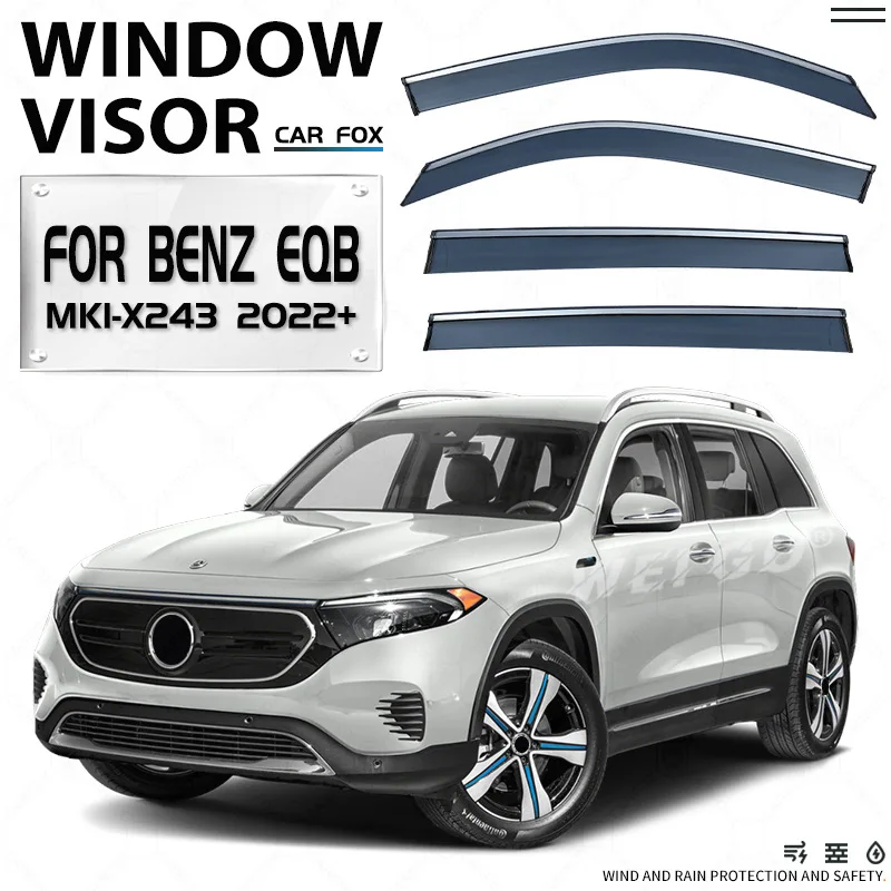

For Mercedes Benz EQB X243 2022+ Car Window Visor Awning Shelters Windshield Side Window Rain Sun Shade Auto Accessories