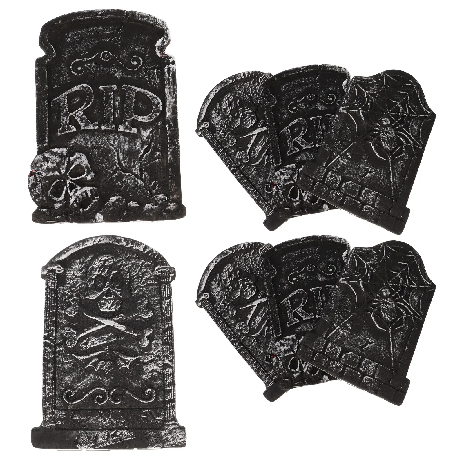 

8 Pcs Horror Foam Tombstone Decoration Decorate Haunted House Large Halloween
