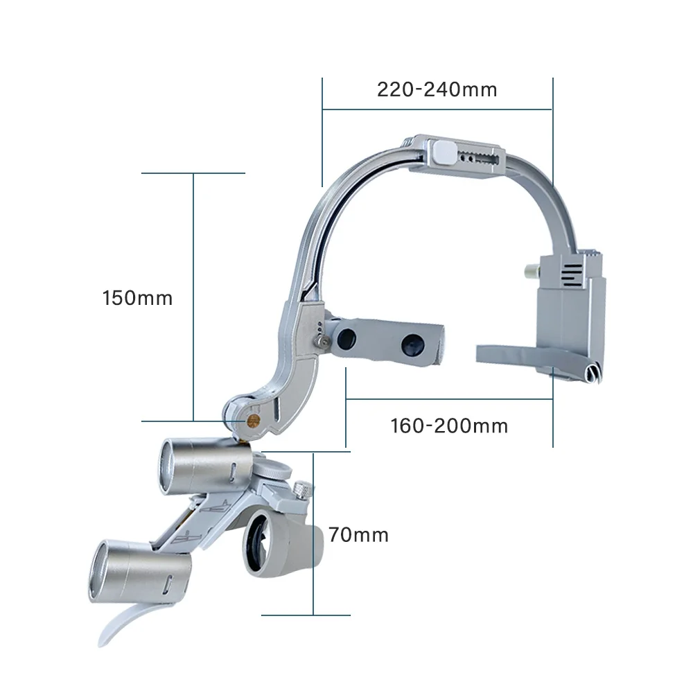 2.5X/3.5X den tal Binocular Loupes Medical Magnifier Headlight 5W LED Light Headl