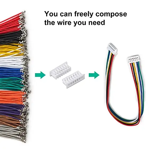 Picobade 1.25mm Pitch Molex 1.25mm złącze z 28AWG kable, MX 1.25mm złącze 2/3/4/5/6/7/8/9/10 Pin (KS-MX1.25-Kit)