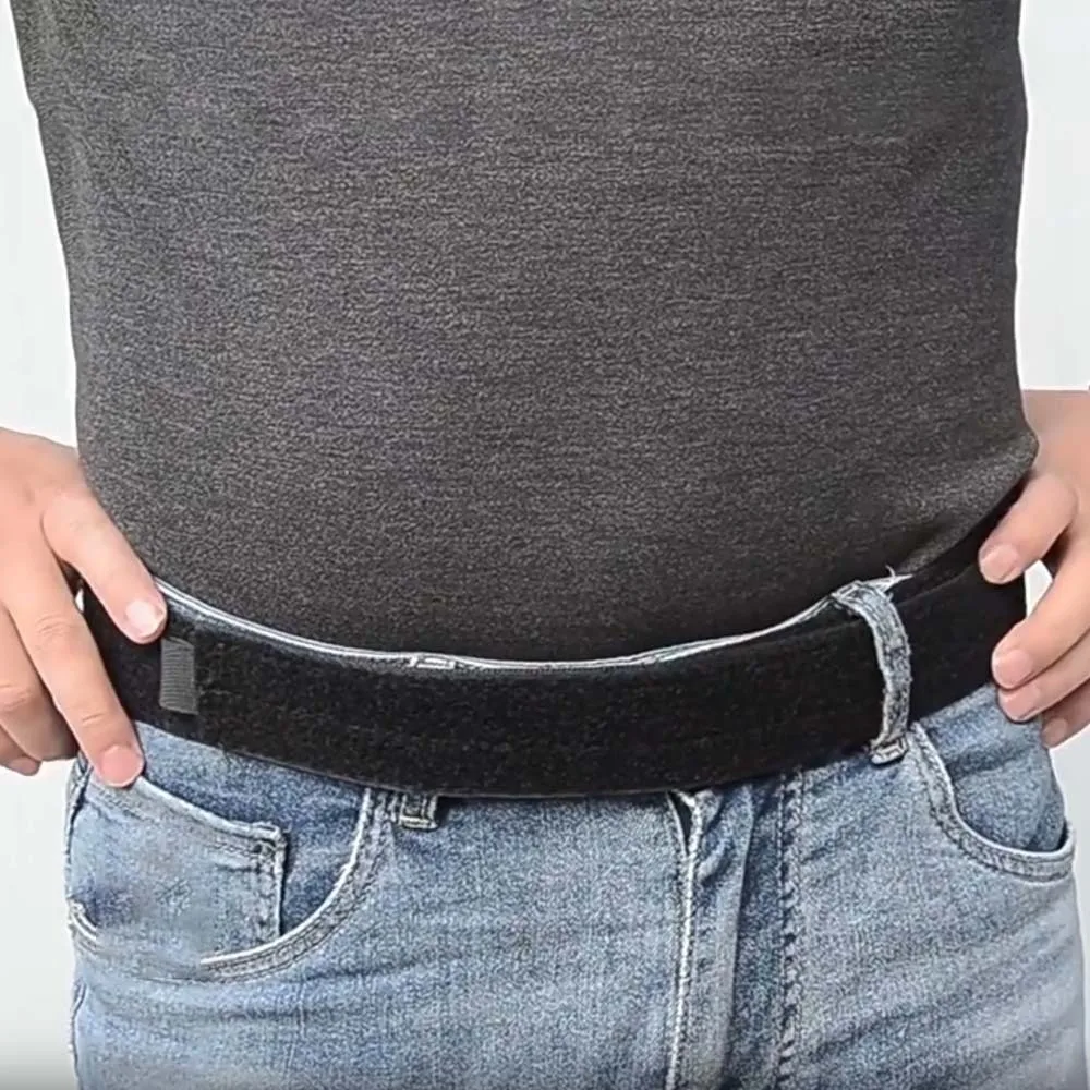 حزام خصر 2 في 1 قابل للتعديل بلون سادة وإبزيم سحري ‌   حزام خصر مثبت على الوجهين من البوليستر للسفر