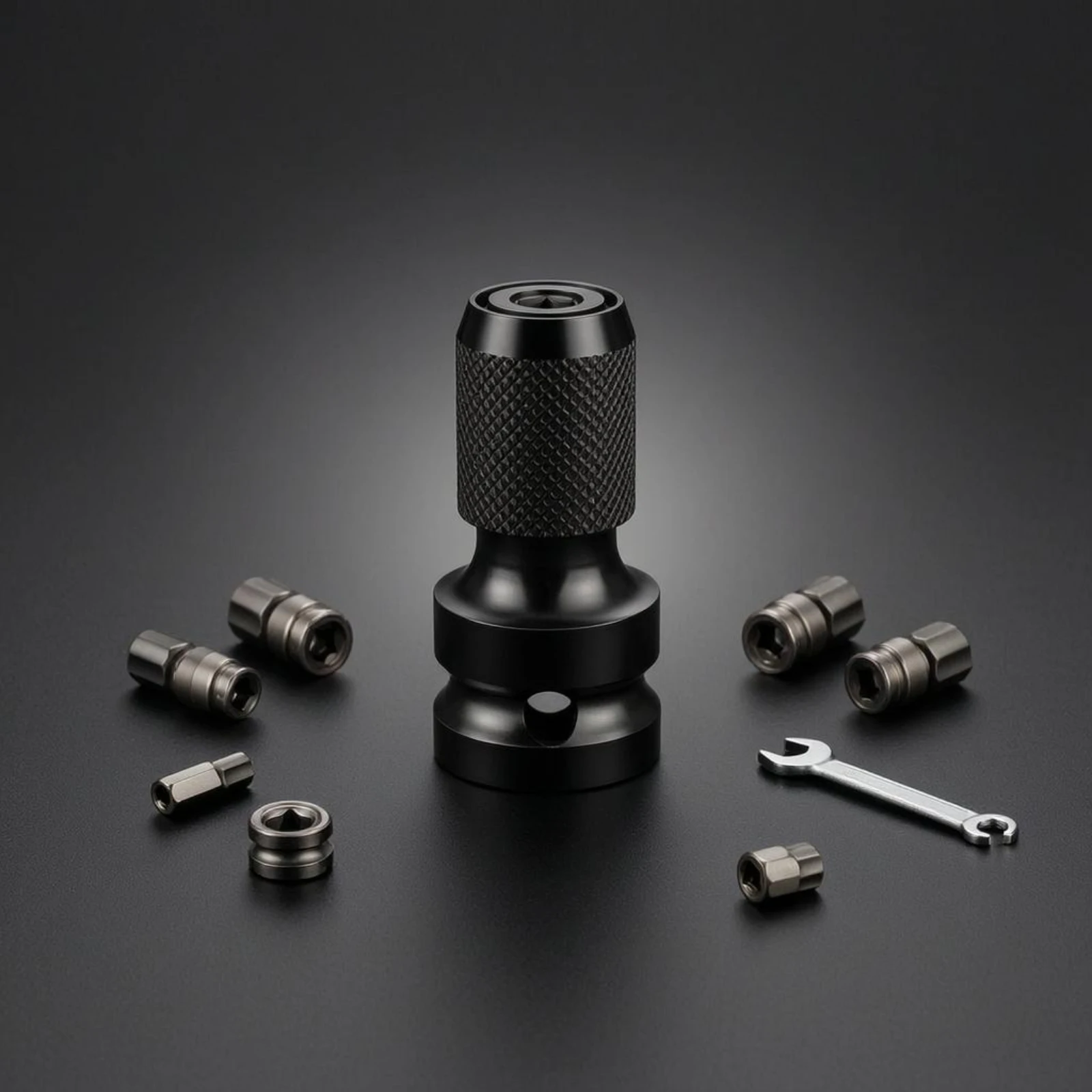 Hex Square Adapter Knurled Grip Hex to Socket Adapter Power Drill Socket Driver Adaptor Spring-Loaded Drive Converter Set