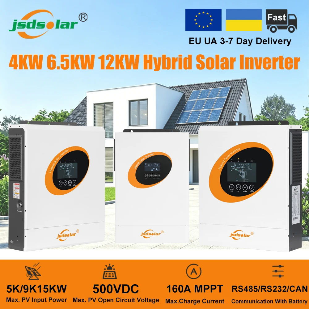 Jsdsolar12KW6.5KW4KWHybridSolarInverter48V24V220VacPureSineWaveOffGridInverterBuilt-in160AMPPTSolarInvertersDualACOutputWithWiFiForPVSolarPanel-AliExpress13