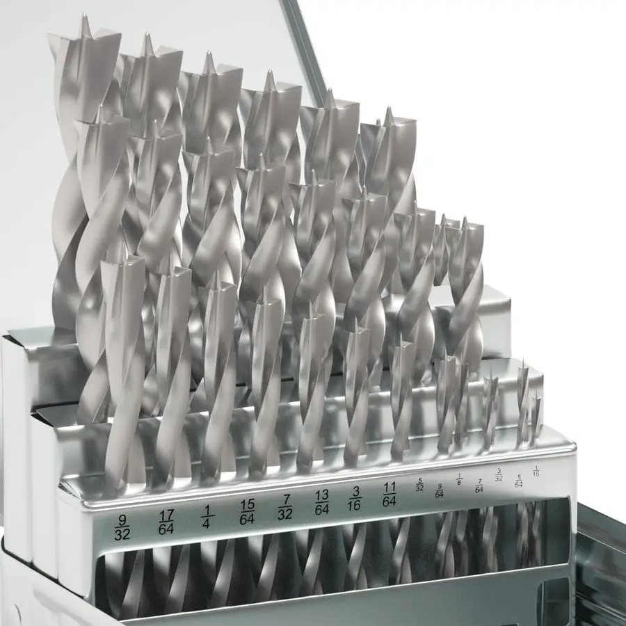 

Point Wood Drill Bit Set, 29Pcs HSS Drill Bit Set with Double Flutes Design for Carpenter Woodworking and All Types of Wood 1 16