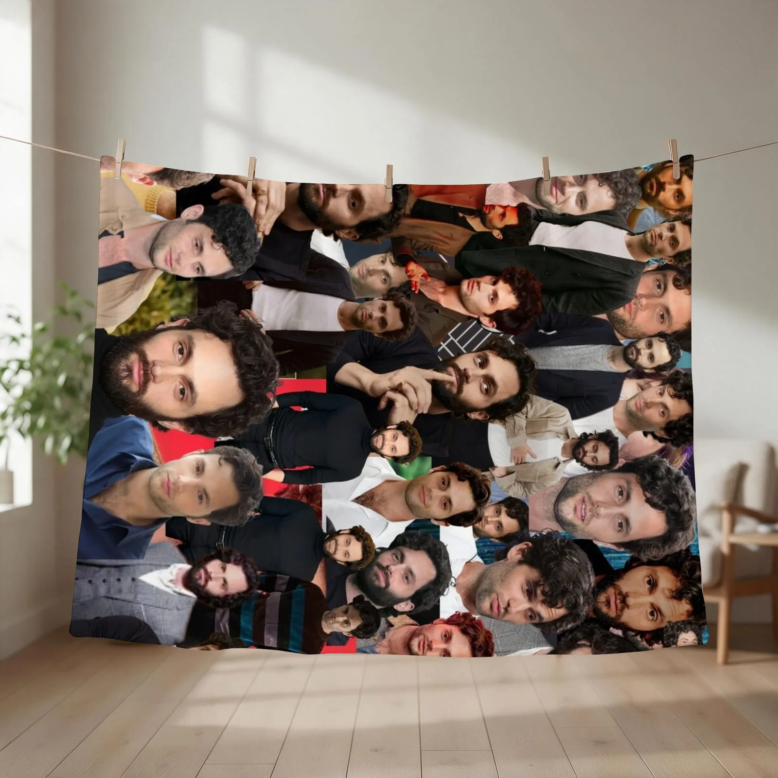 Penn Badgley American actor Beautiful Aesthetic Lateral Collage - 3 Throw Blanket