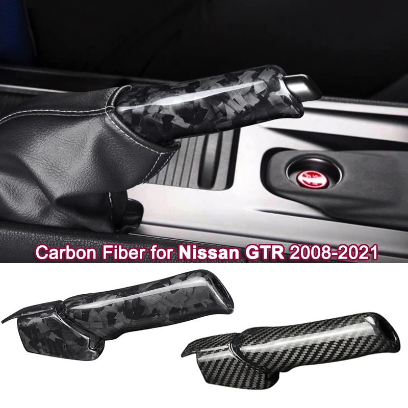

Наклейка из настоящего твердого углеродного волокна для Nissan GTR 2008-2021, автомобильная замена ручек ручного тормоза, наклейка для Nissan GTR, автомобильные аксессуары