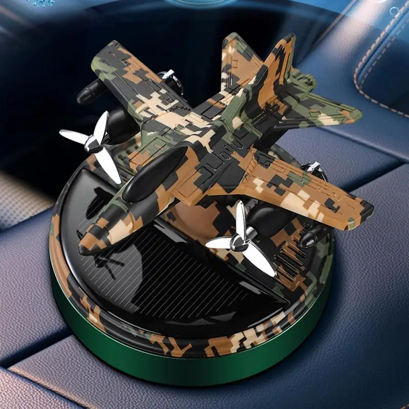 Solar Car Air Freshener Auto Rotation Dashboard Fragrance Camouflage Helicopter EssentialOil Diffuser Ornament Car Accessories