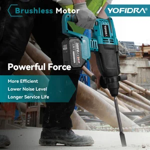 Yofidar 26 mm ohne Bürsten elektrische Hammer Multifunktional Bohrer Wireless wiederaufladbar wiederaufladbare Werkzeuge für Makita 18 -V -Batterie 12 Hauptverkäufe Eletric Hammer - №1