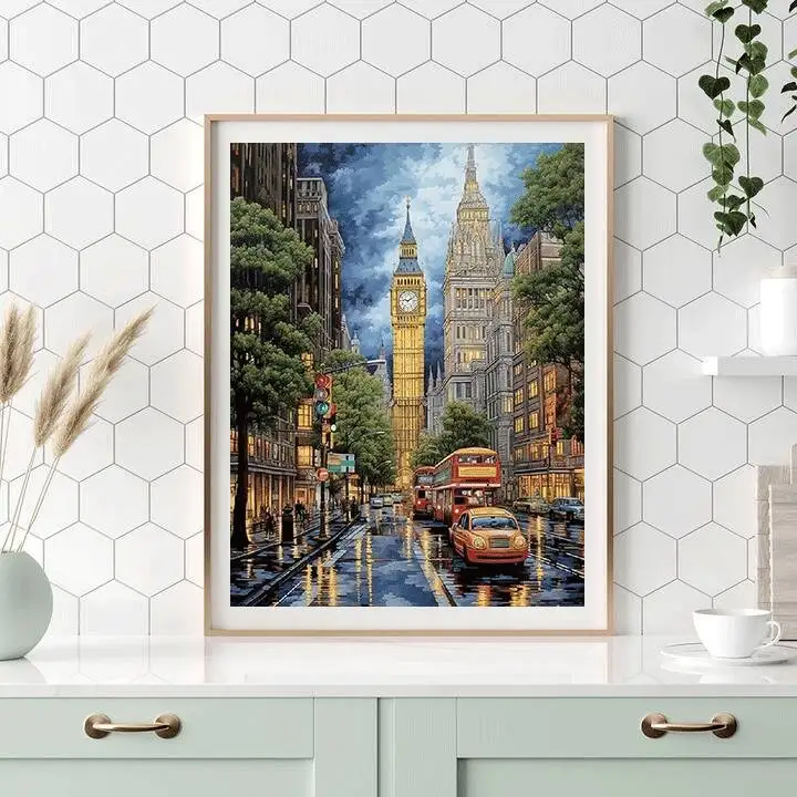 HUACAN 5D Diamond Painting London City Street Scenery Cross Stitch Embroidery Kit New Arrival Wall Decor view 3