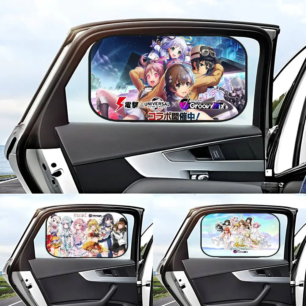 D4DJ رائع مزيج الجانب نافذة الشمسيات سيارة فيلم الجانب نافذة الشمسيات الزجاج الأمامي السيارات نافذة ظلة غطاء للأطفال الطفل #2