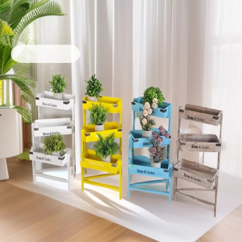 Solid wood flower stand Plant stand Plant Three-layer pot Corner plant Multi-layer flower stand