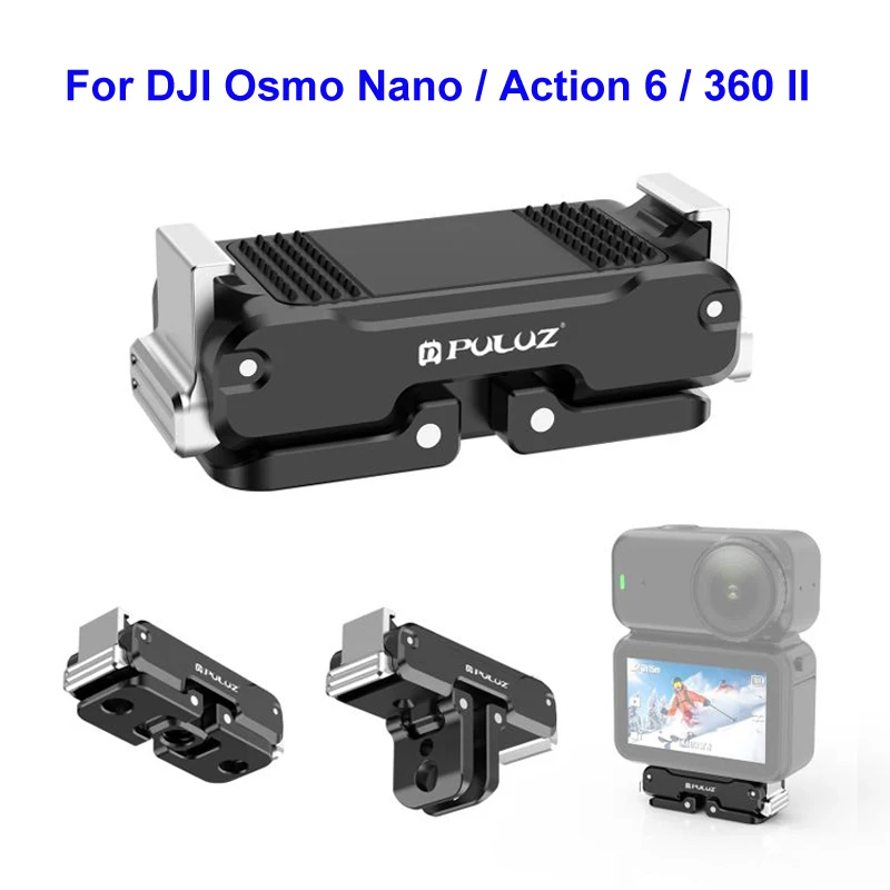 PULUZ Magnetic Mount For DJI Osmo Nano / Action 6 / 360 II Camera Metal Quick Release Base Accessories