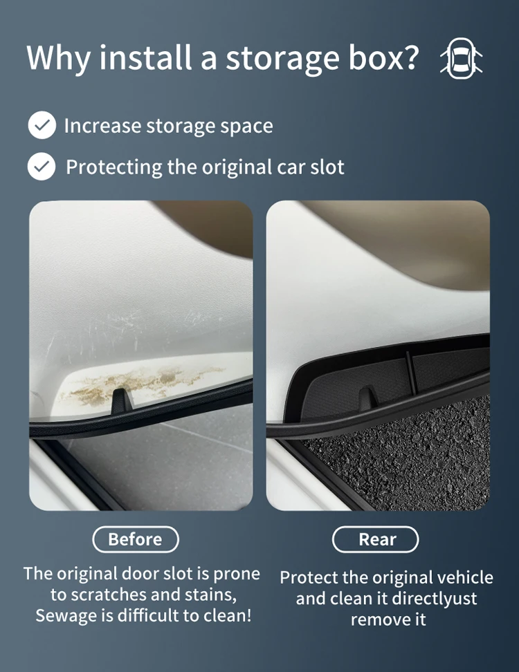 Smabee für Smart # 1/ # 3 2022-2025 Tür-Seiten-Aufbewahrungsbox Vorderer Hinterer Türgriff-Organizer TPE Auto-Zubehör – Detail 2