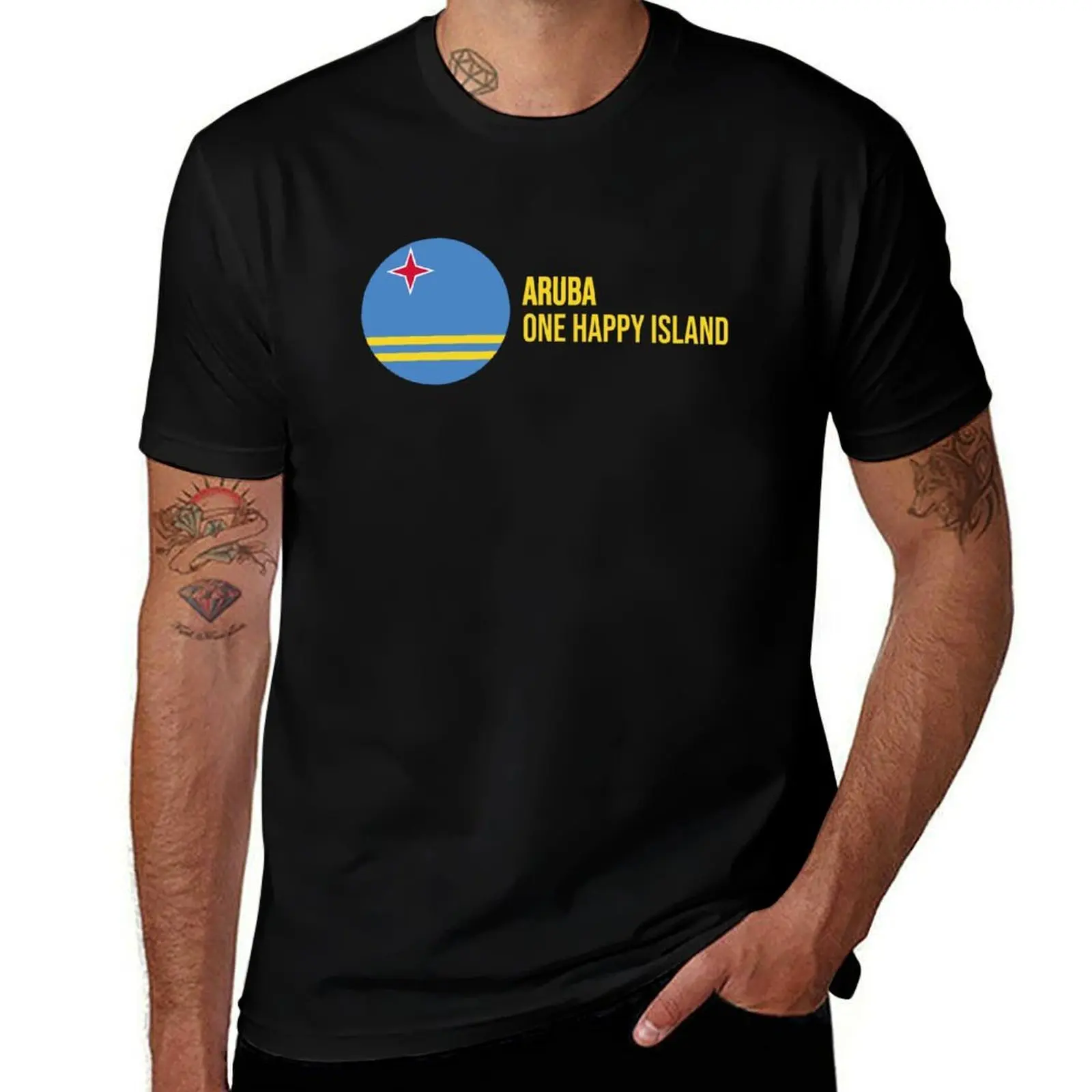

Aruba Flag T-Shirt new edition anime figures vintage graphic tee plus size clothes mens designer clothes