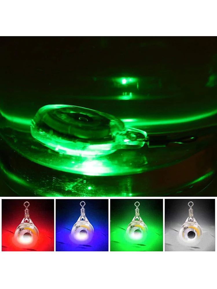 10Pcs Mini Fishing Lure Light LED Deep Drop Underwater Eye Shape Fishing Squid Fishing Bait Luminous Lure for Attracting Fish