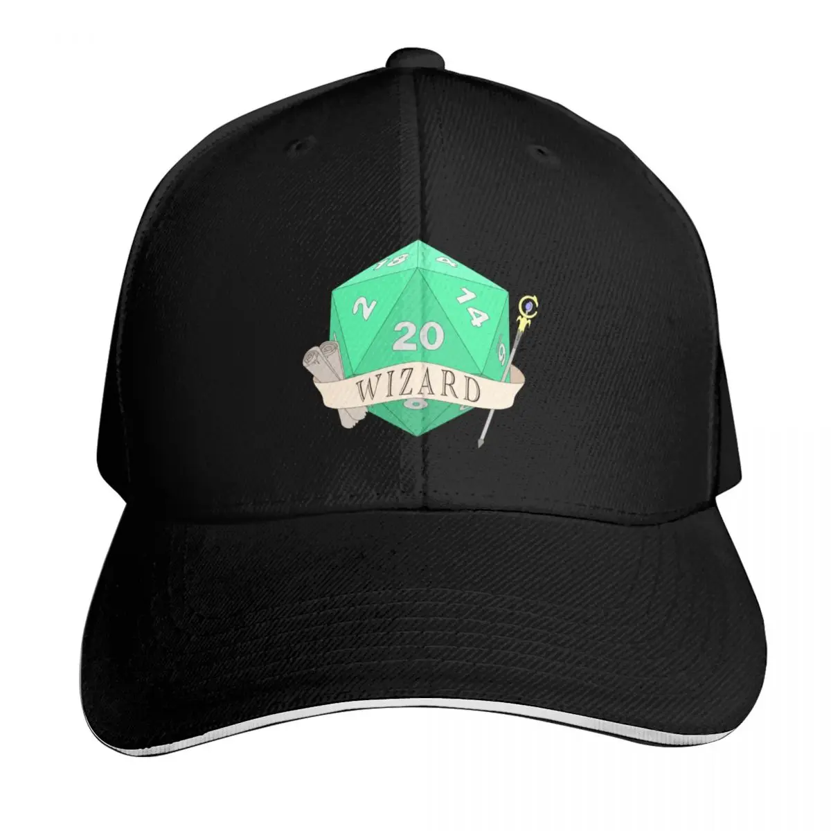 D20 Wizard Baseball Cap Contrast Two Tone Brim Snapback Flat Bill Strapback Dad Hat