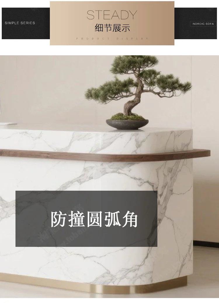

Astonishing Light Luxury Beauty Salon Front Desk Clothing Cashier Chinese Tea House Bar Premium Company Reception Counter