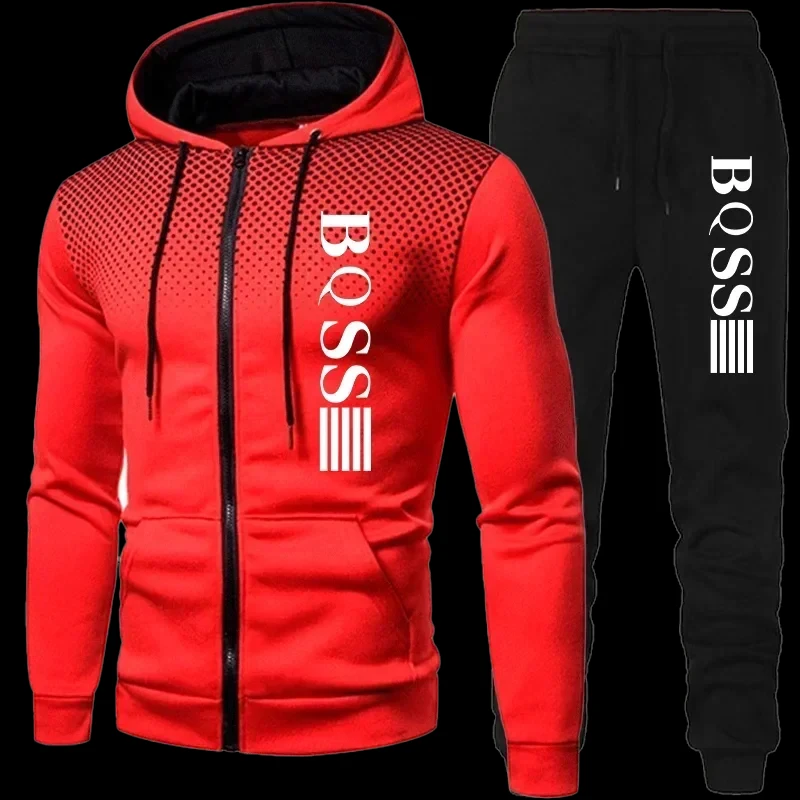 Spring and summer men and women can wear hoodies and jogging pants in a two-piece hip-hop sports set, which is fashionable and t