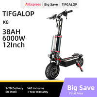 TIFGALOP K8 Electric Scooter 6000W Dual Motor 60V40Ah Battery E-Scooter 12 Inch Off-Road Tire Seat Electric Foldable Scooters