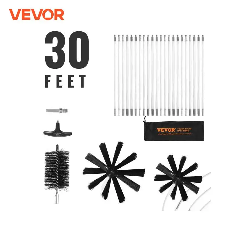 VEVOR Dryer Vent Cleaner Kit Flexible Lint Trap Brush Reinforced Nylon Duct Cleaning Tools Dryer Vent Brush Dryer Cleaning Kit