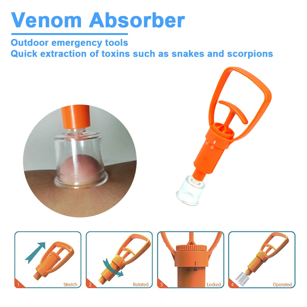 Outdoor Survivor Venom Extractor Kit Safe First Aid Kit Safety Venom Protector Snake Bees Bite Extractor Outdoor Rescue Tool