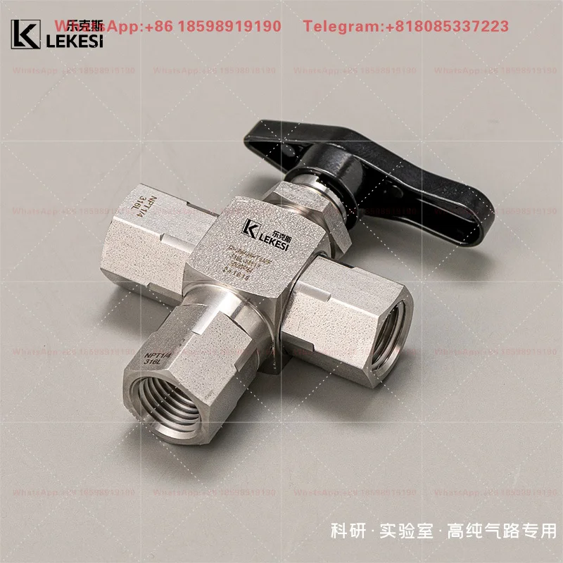 316L BV3W Female Thread Trunnion Ball Valve L-Type 2-Position 1-Way 3-Way Internal Thread Ball Valve
