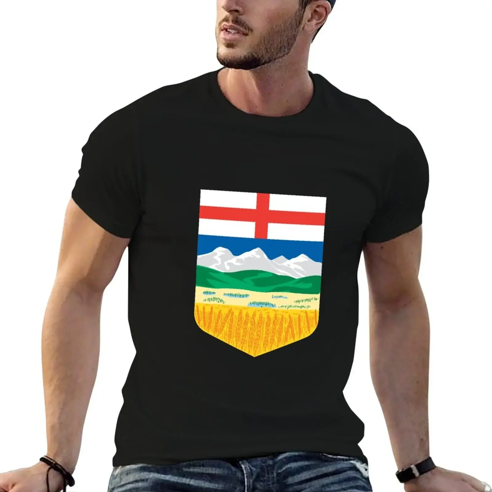 

Alberta Crest T-Shirt heavyweights Luxury man summer shirt Men's clothing