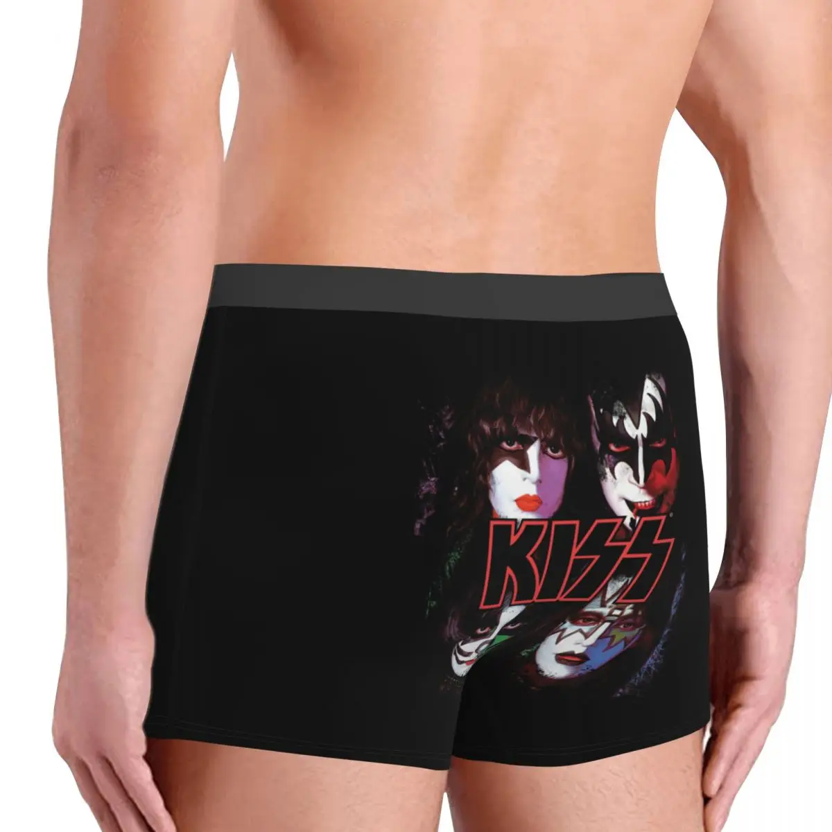 Male Fashion Heavy Metal Kiss Band Underwear Rock And Roll Boxer Briefs Men Soft Shorts Panties Underpants