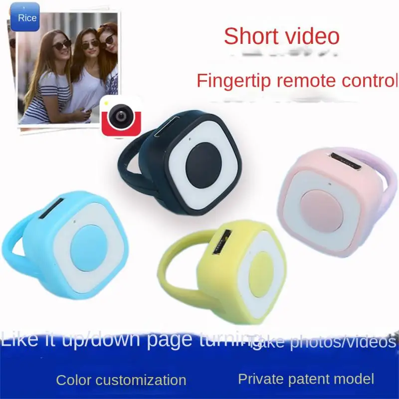 Rechargeable Wireless Shutter Release Button Mini Fingertip Ring Remote Control Phone Selfie Controller Self-Timer