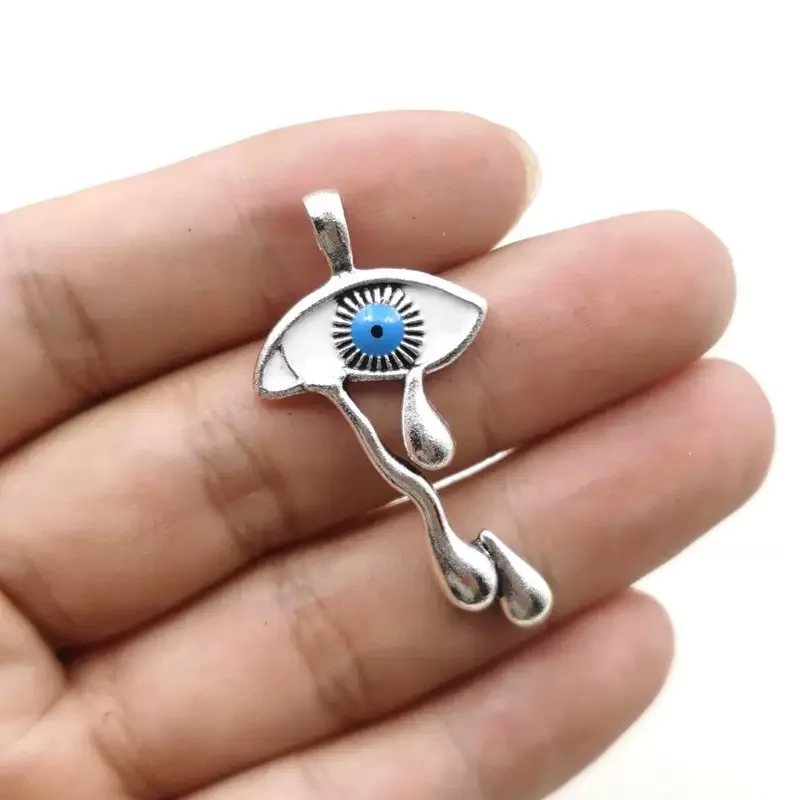 

Tearful Evil Eye Alloy Necklace Gothic Crying Eye Pendant Unisex Jewelry Romantic Anniversary Gift for Him Her