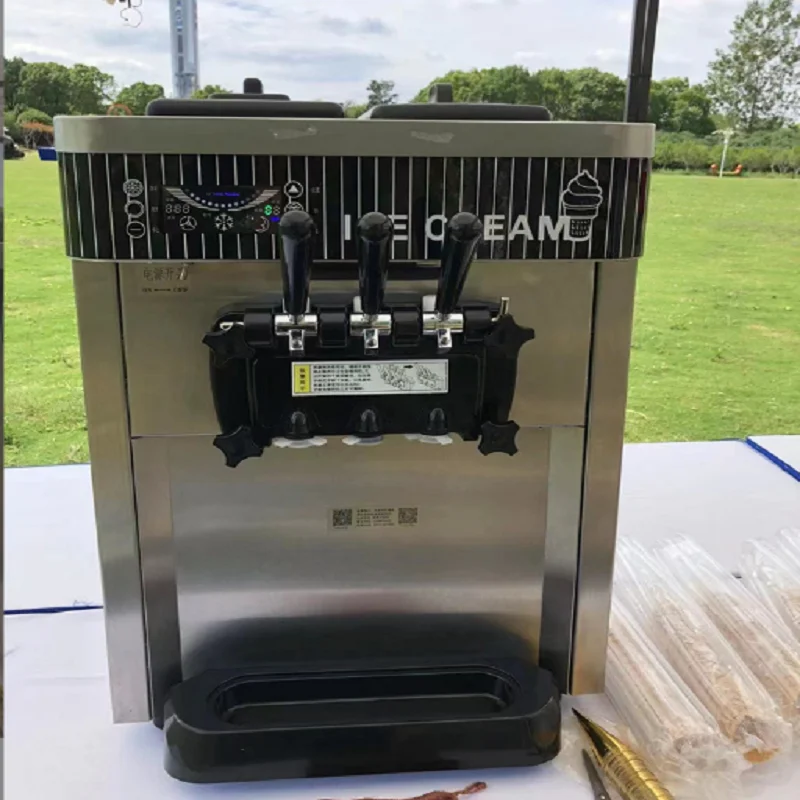 

Silver Color Soft Ice Cream Machine Commercial Ice Cream Maker With R410A Refrigerant Ice Cream Making Machine