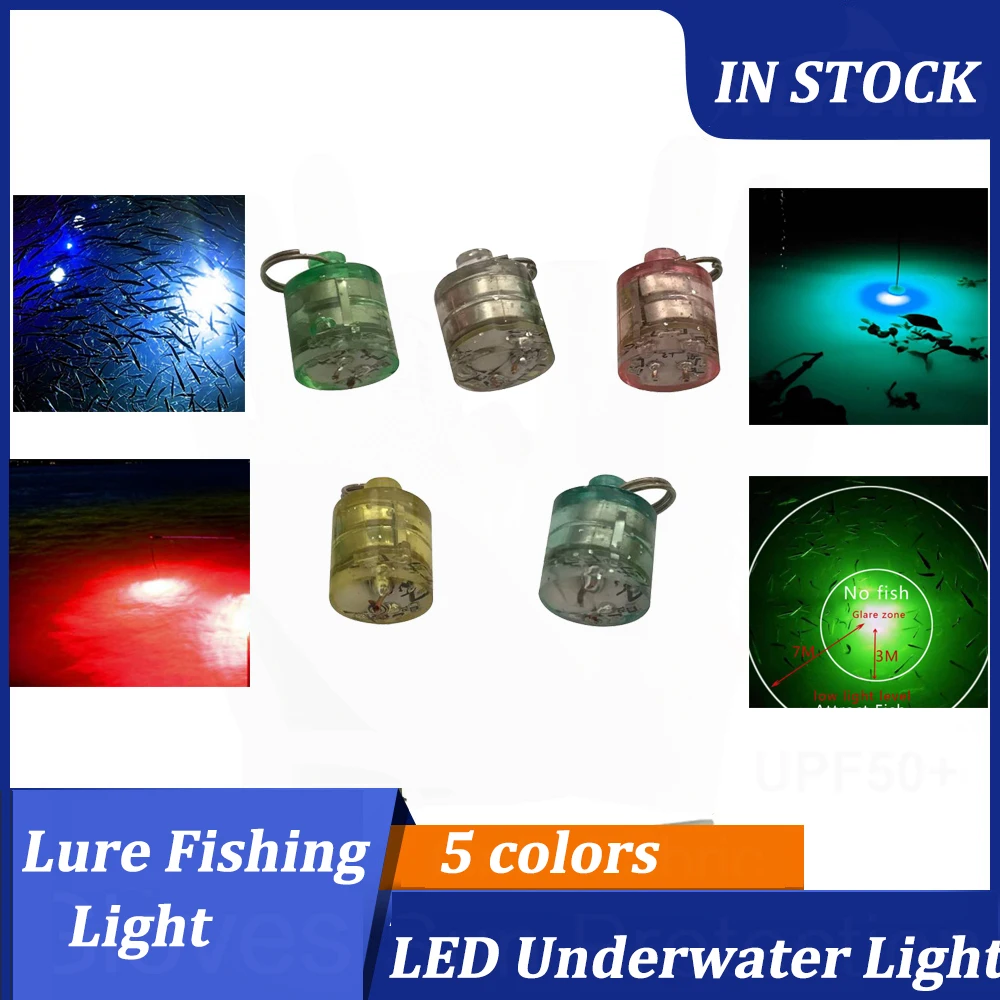 

LED Fishing Lure Light Flashing 5 Color Deep Drop Underwater Fluorescent Squid Fishing Bait Luminous Lamp For Attracting Fish