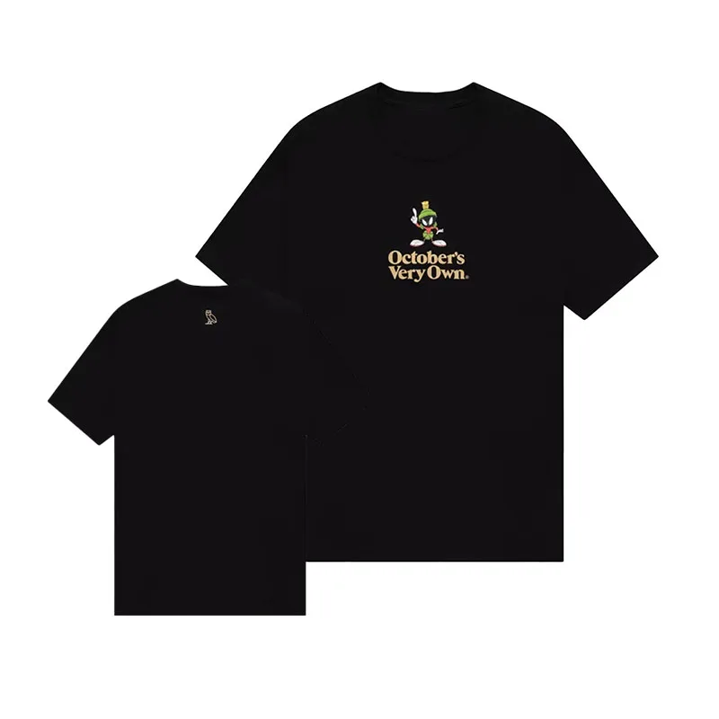 Classic Luxury Men's Pure Cotton Clothing OVO Personalized Graphic Letter Printing Street Fashion Y2K Women's Short-sleeved Top