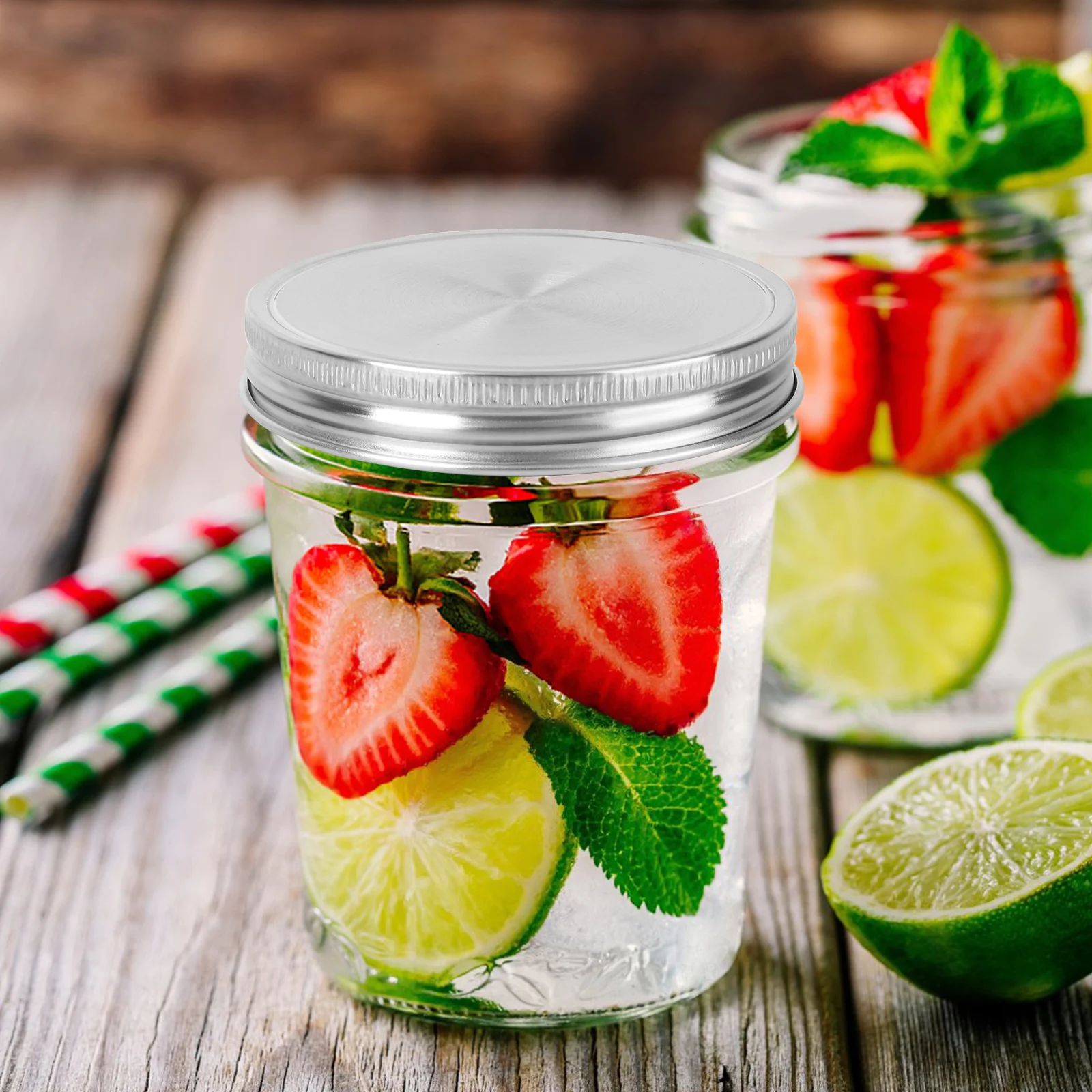 

12Pcs Stainless Steel Jar Lid for Wide Mouth Jars Airtight Sealing Cover for Home Kitchen Use Stainless Steel Jar Lid