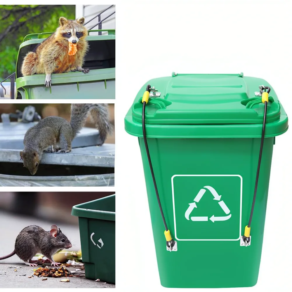Universal Trash Can Lid Lock Stainless Steel Security Latch For Xinming Garbage Container Outdoor Waste Management Tool