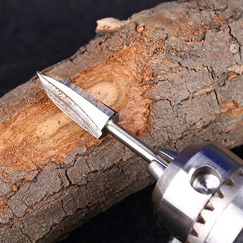 Set di punte da trapano per incisione su legno da 5 pezzi, frese in acciaio con bordi affilati, strumenti di perforazione per la lavorazione del legno, coltelli da intaglio del legno