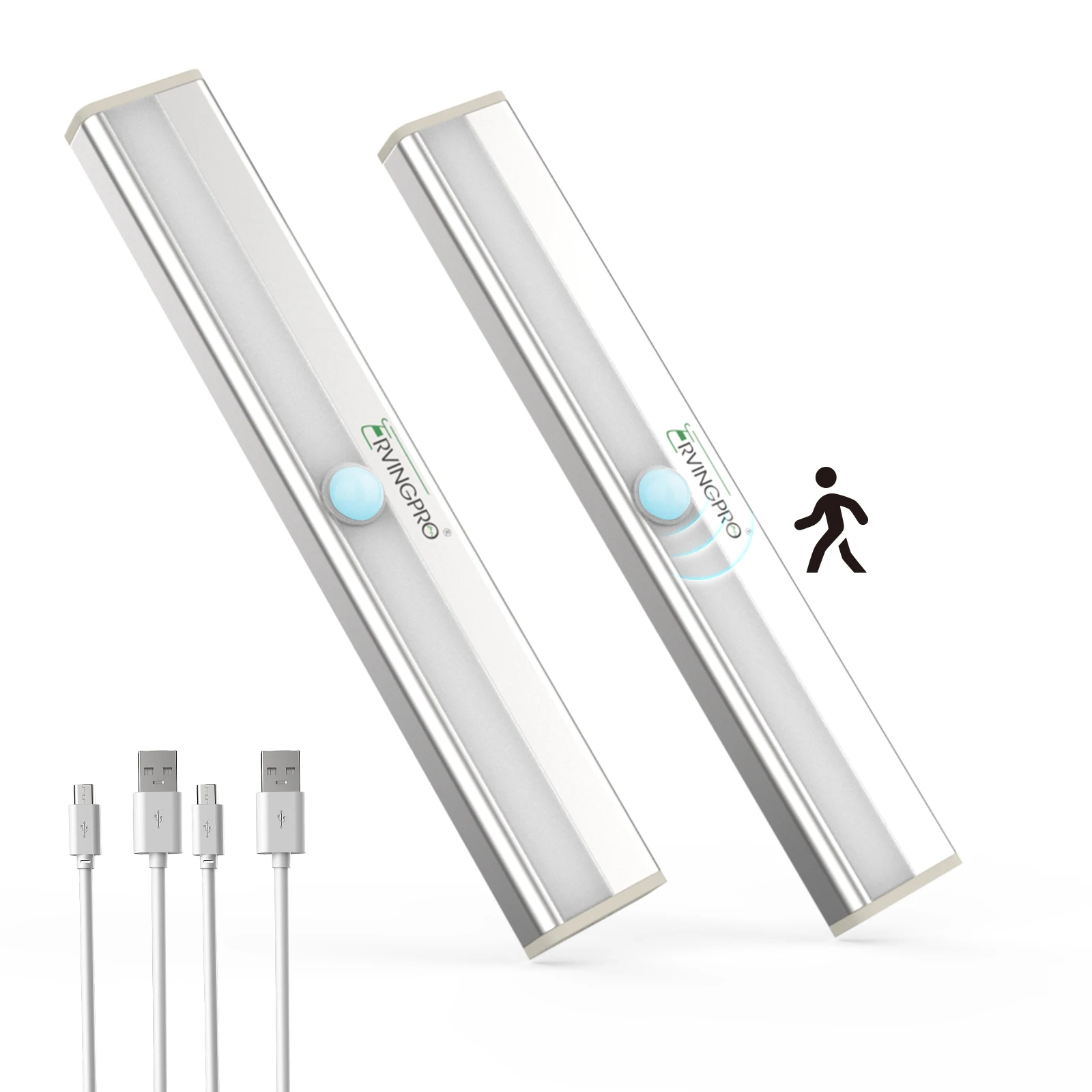 RV Step Lights 2PCS Motion Sensor Activated LED Bar Operated Wireless Magnetic Stick Strip Lighting For Motorhome Campers