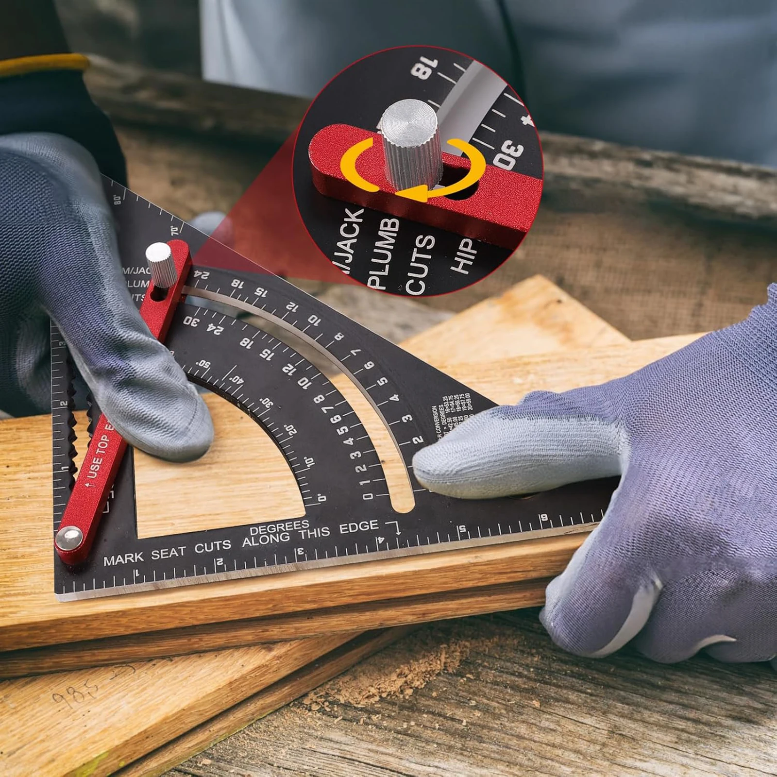 Professional Right Angle Ruler 7 Inch Aluminum Alloy Woodworking Square for Carpentry Layout Marking Metric Imperial Tool