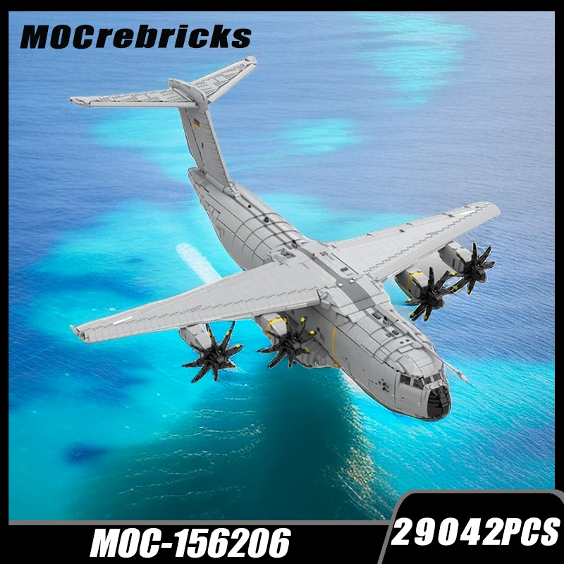 

Military Aircraft Series High Difficulty A400M Manned Large Plane MOC Building Block DIY Model Bricks Toys Collection Xmas Gifts