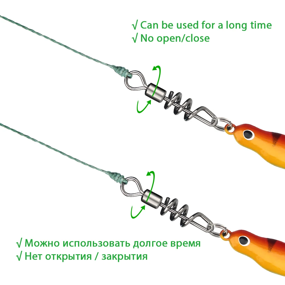 DNDYUJU 20-100X Fishing Rolling Swivel With Screwed Snap Fishing Lure Connector Stainless Steel Quick Buckle FishingAccessories image 4